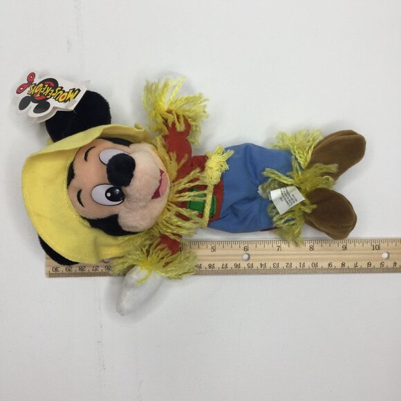 Disney Mickey Mouse 10" Bean Bag Plush Toy Scarecrow Costume Mouseketoys - Picture 4 of 10